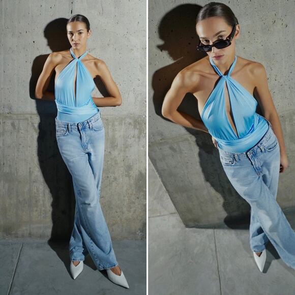 Baobab Collection Sky Blue Halter One Piece - Picture 1 of 12